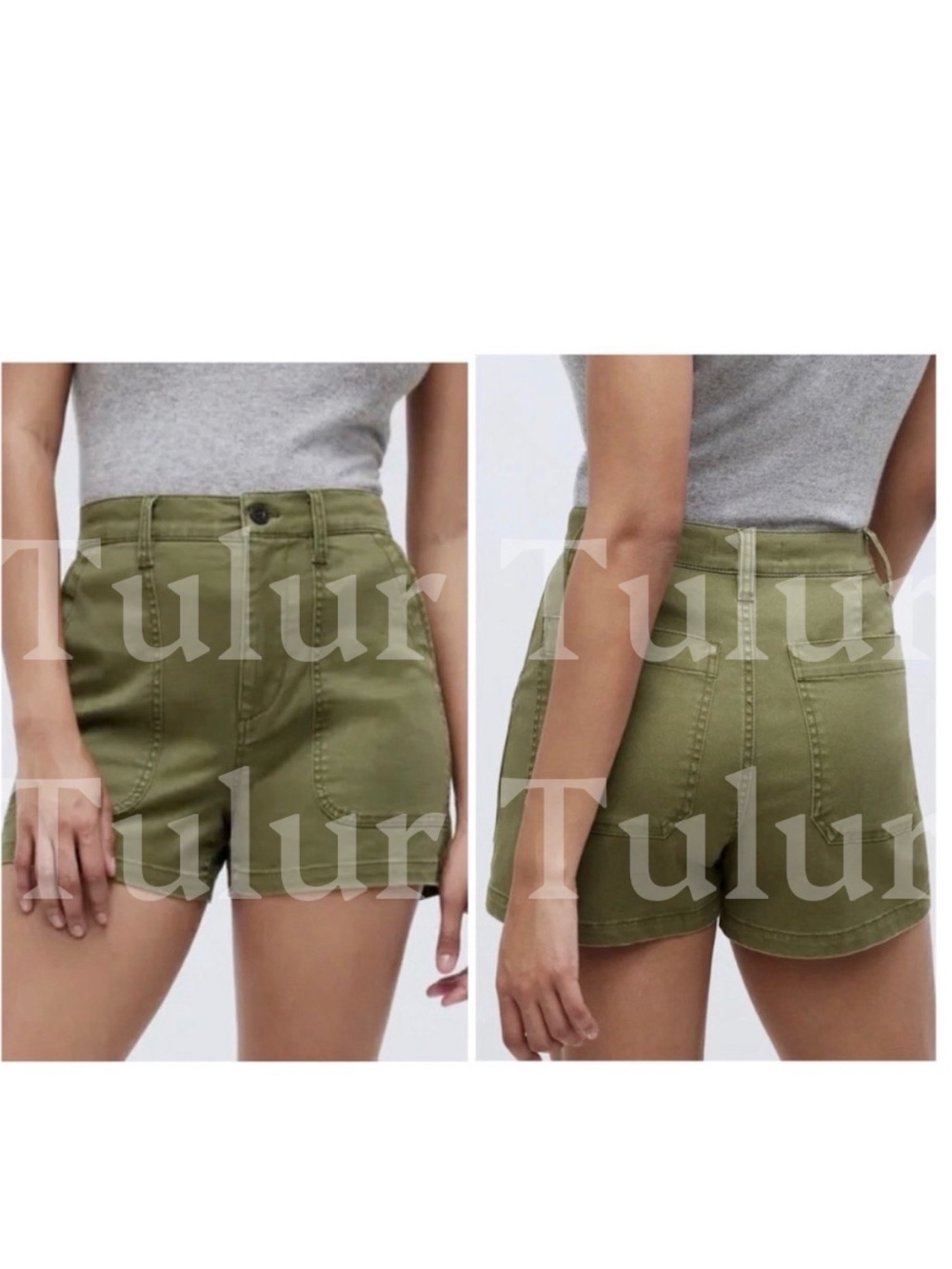 Madewell Green Military Shorts 27